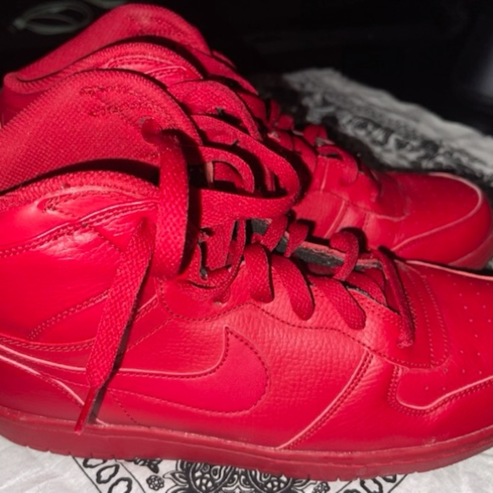 Red High-Top Sneakers - Picture 4 of 4